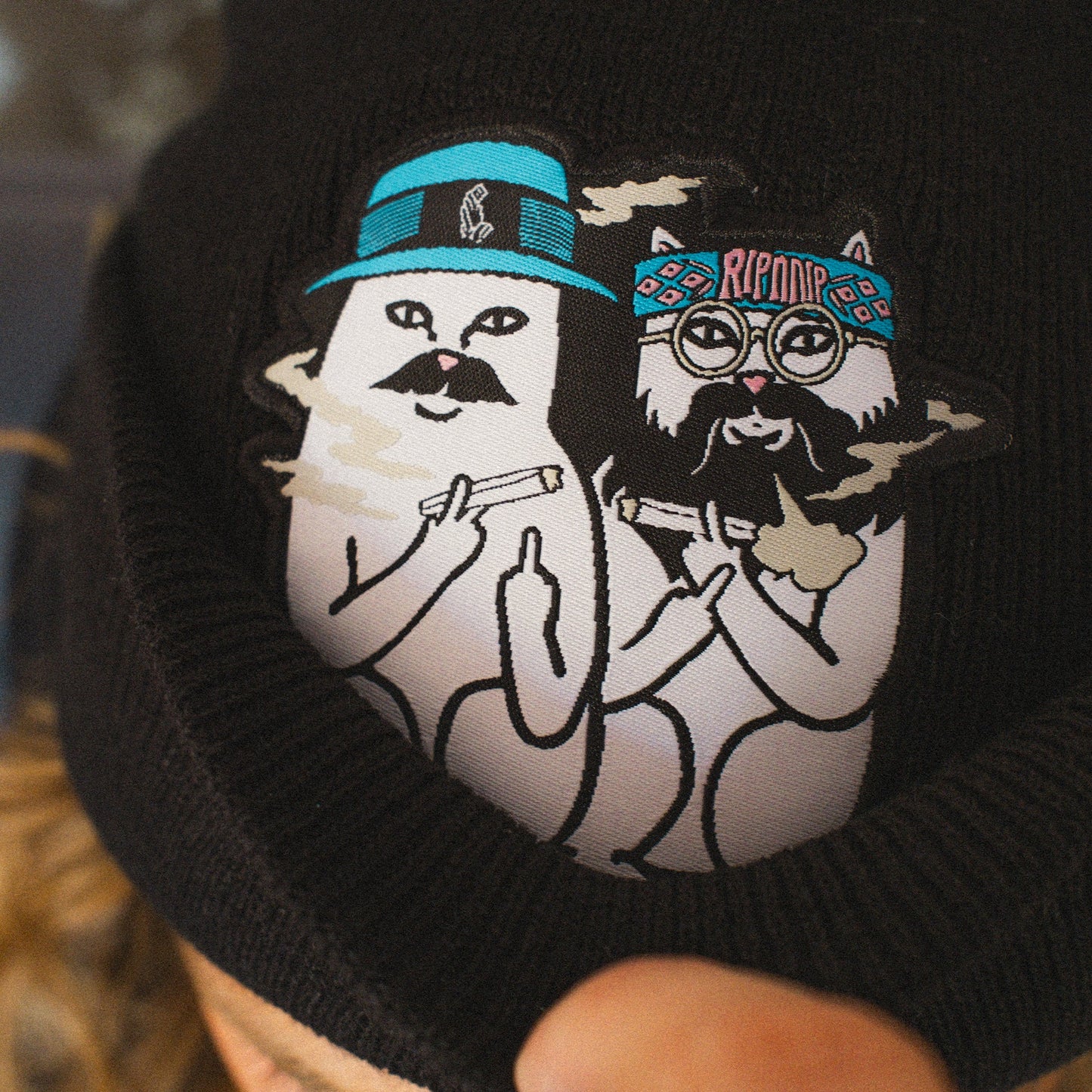 RIPNDIP CHEECH AND NERM BEANIE (BLACK)