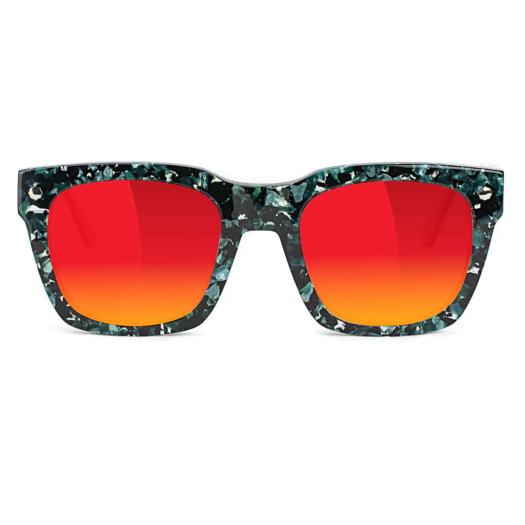 GLASSY WALKER PLUS PREMIUM POLARIZED SUNGLASSES (GREEN TORTOISE/RED MIRROR)