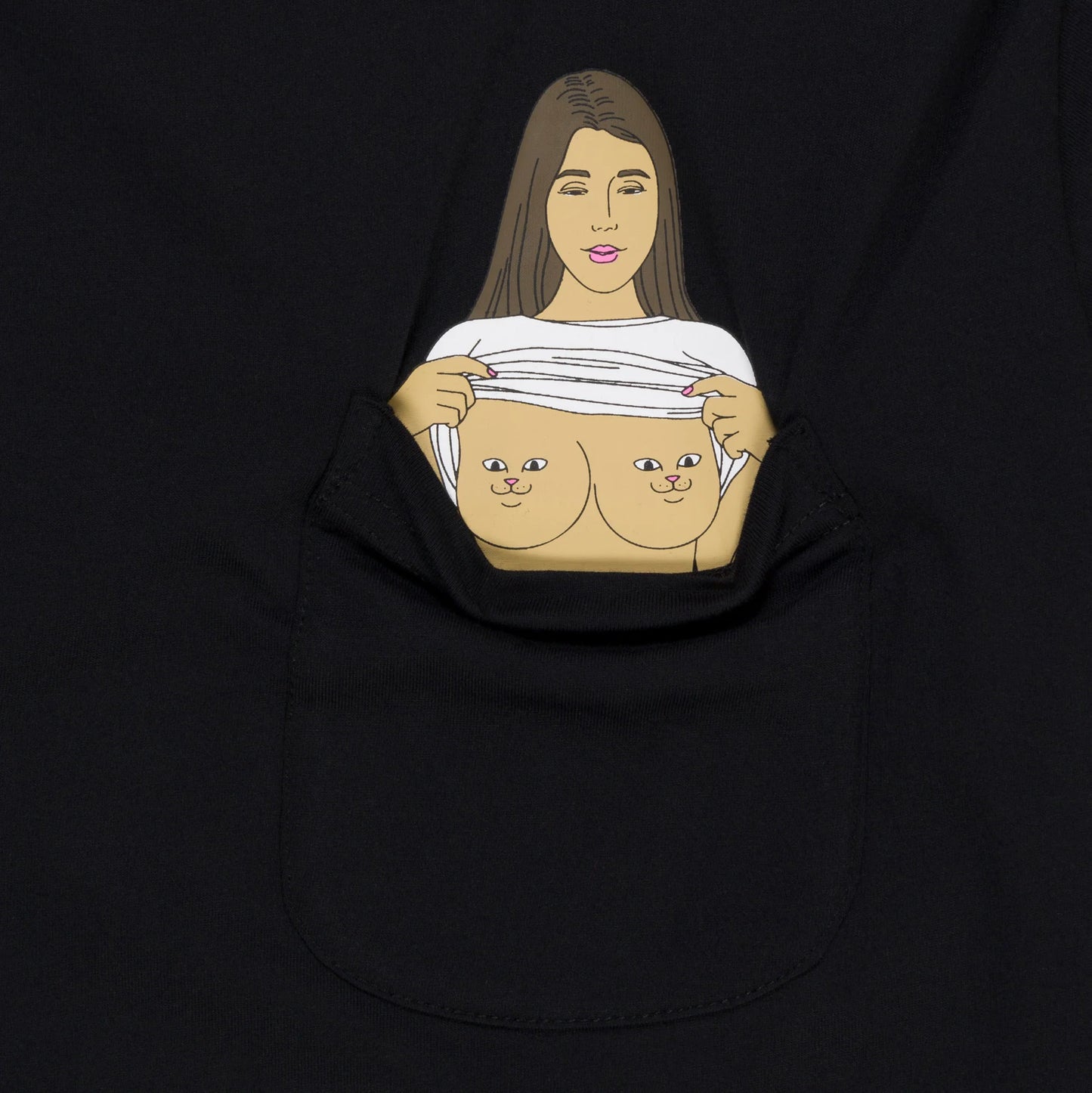 RIPNDIP FLASHING KITTYS POCKET TEE (BLACK)
