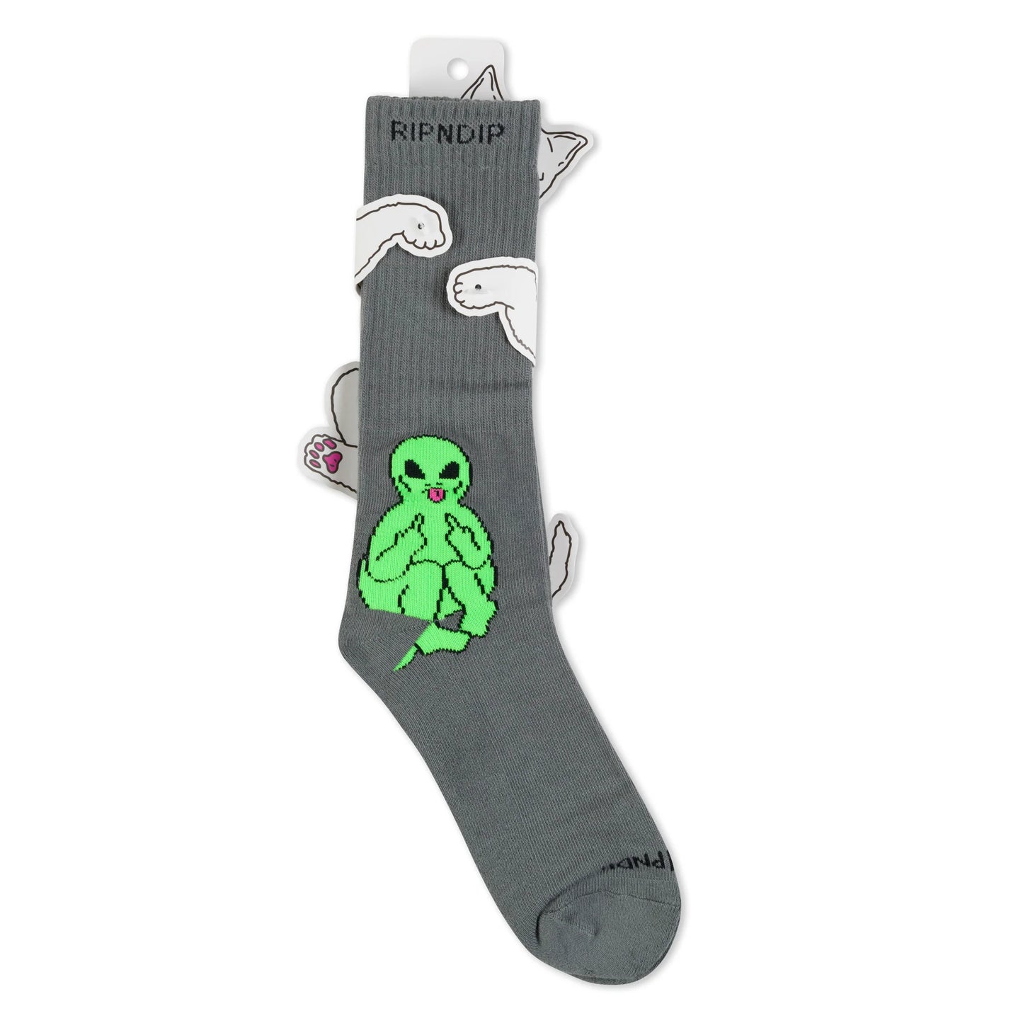 RIPNDIP LORD ALIEN SOCKS (CHARCOAL)