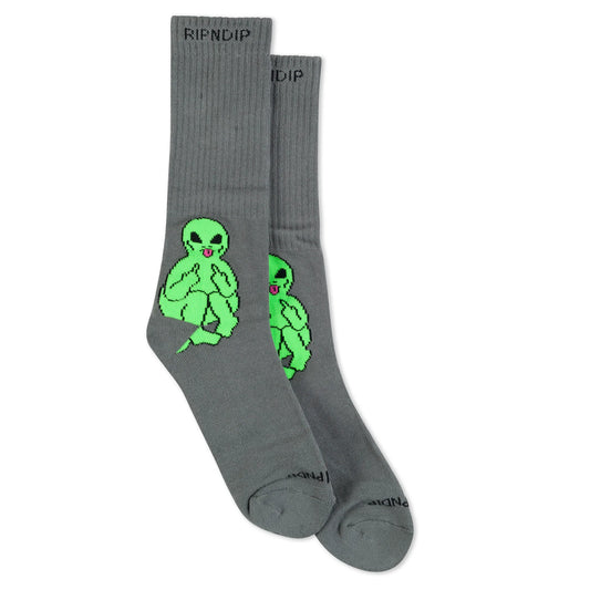 RIPNDIP LORD ALIEN SOCKS (CHARCOAL)