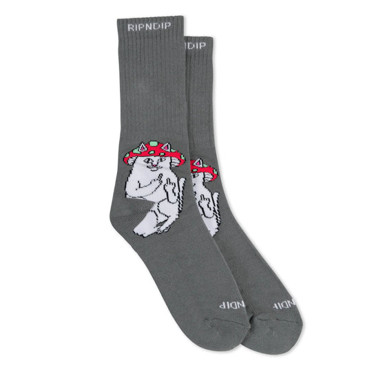 RIPNDIP LORD SHROOMY SOCKS (CHARCOAL)