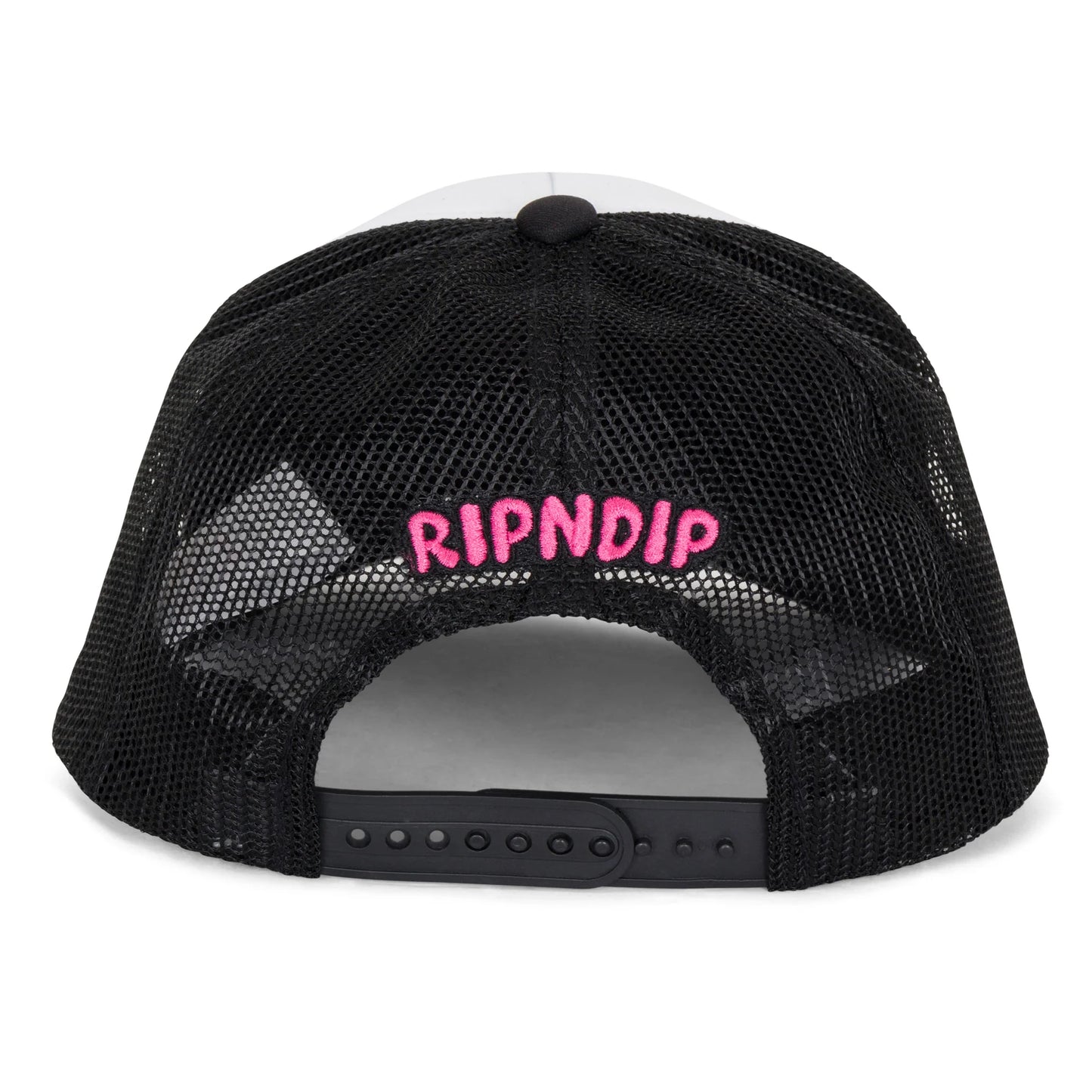 RIPNDIP LOVE IS RIPNDIP TRUCKER HAT (WHITE/BLACK)