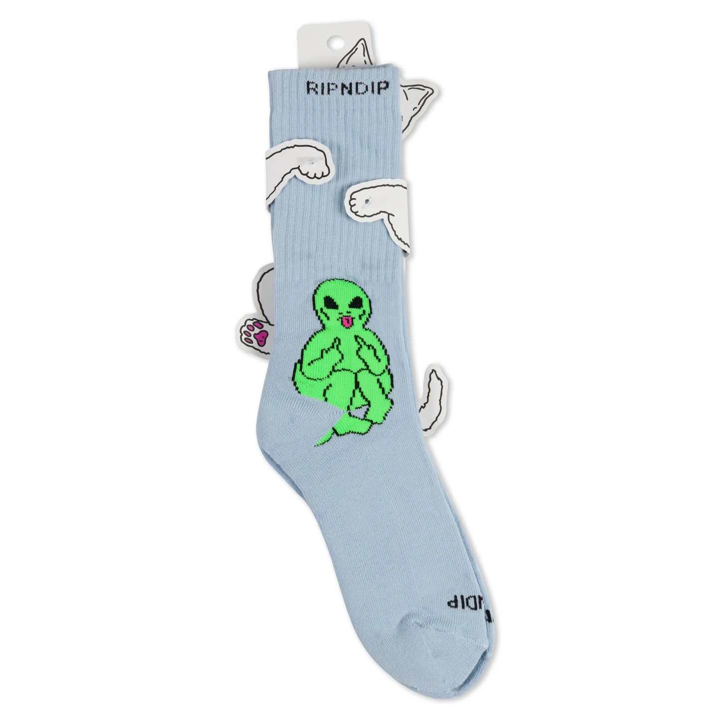 RIPNDIP LORD ALIEN SOCKS (LIGHT SLATE)