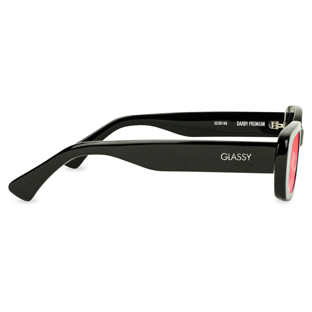 GLASSY DARBY POLARIZED SUNGLASSES (BLACK/PINK LENS)
