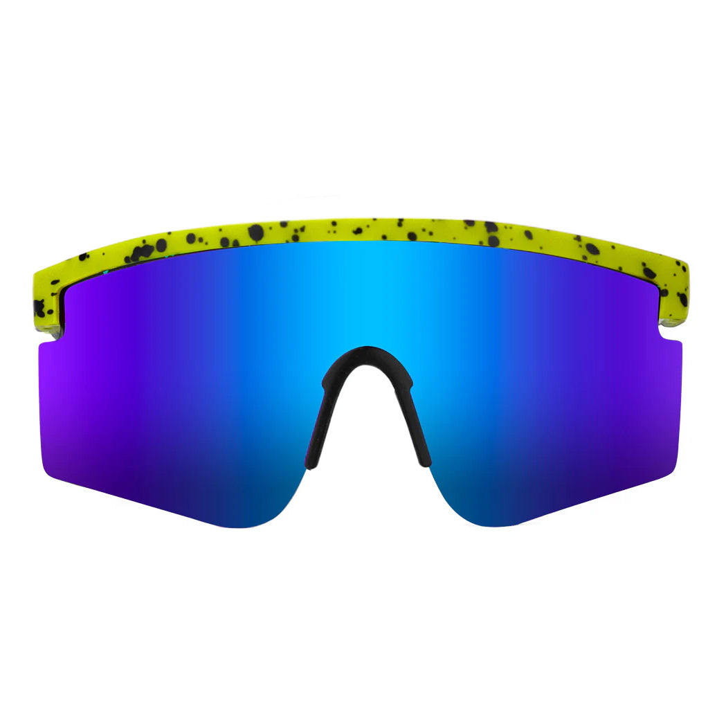 GLASSY MOJAVE POLARIZED SUNGLASSES (LIME/BLUE MIRROR)
