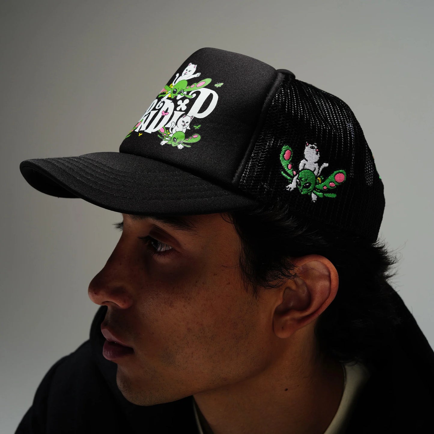 RIPNDIP FLY AWAY TRUCKER HAT (BLACK)