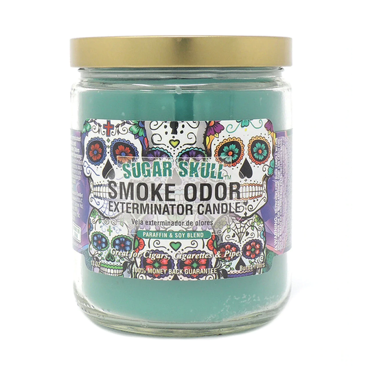 SMOKE ODOR EXTERMINATOR CANDLE 13OZ SUGAR SKULL