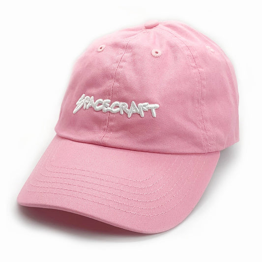 SPACECRAFT SCRIPT LOGO DAD HAT PINK