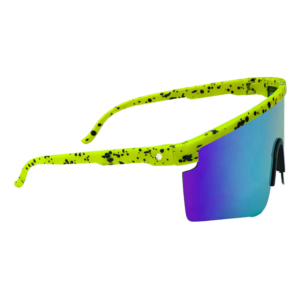 GLASSY MOJAVE POLARIZED SUNGLASSES (LIME/BLUE MIRROR)