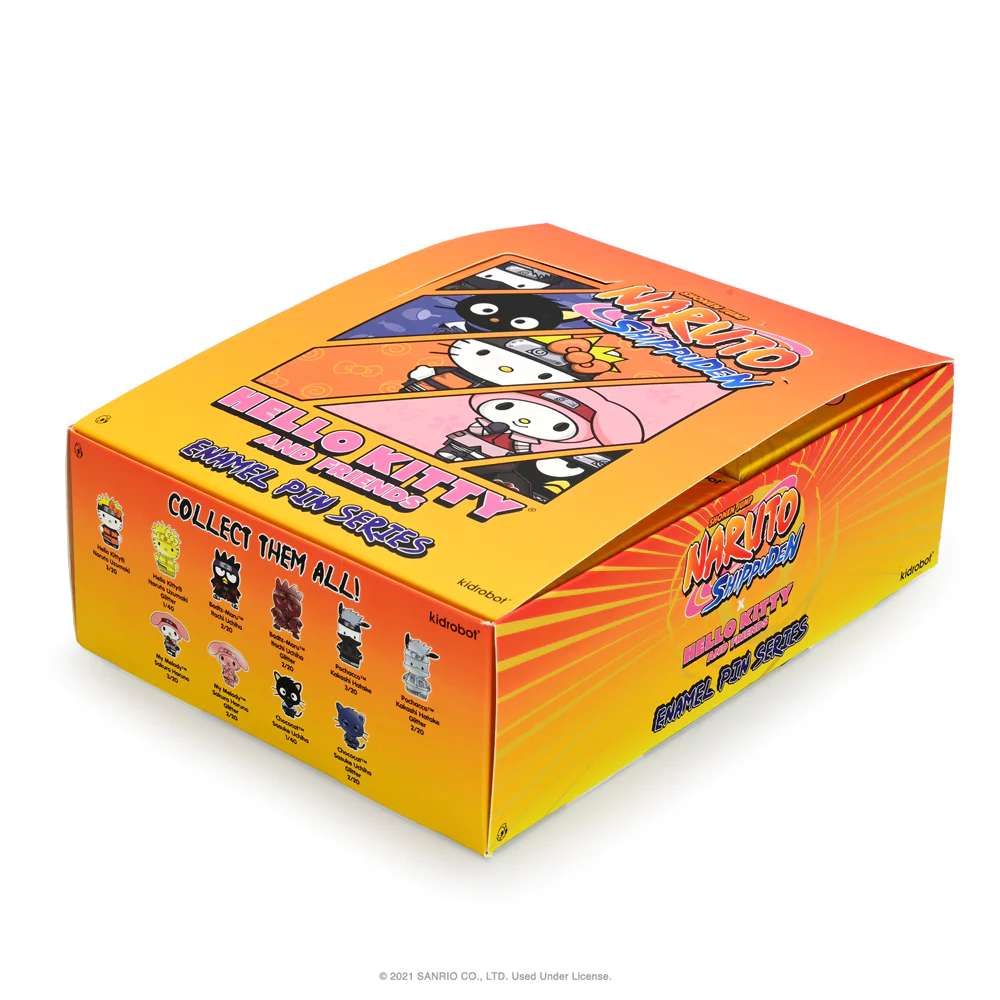NARUTO X HELLO KITTY 1.5" ENAMEL PIN SET KIDROBOT