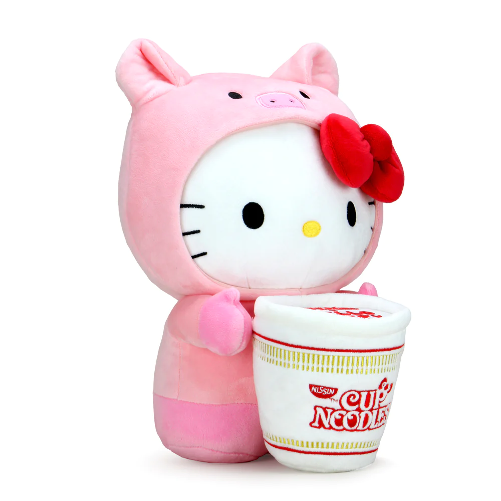 HELLO KITTY - MEDIUM PLUSH - NISSIN CUP NOODLES X HELLO KITT PORK CUP NOODLE