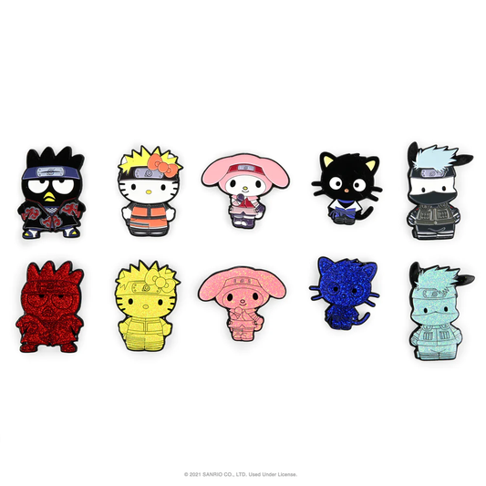 NARUTO X HELLO KITTY 1.5" ENAMEL PIN SET KIDROBOT