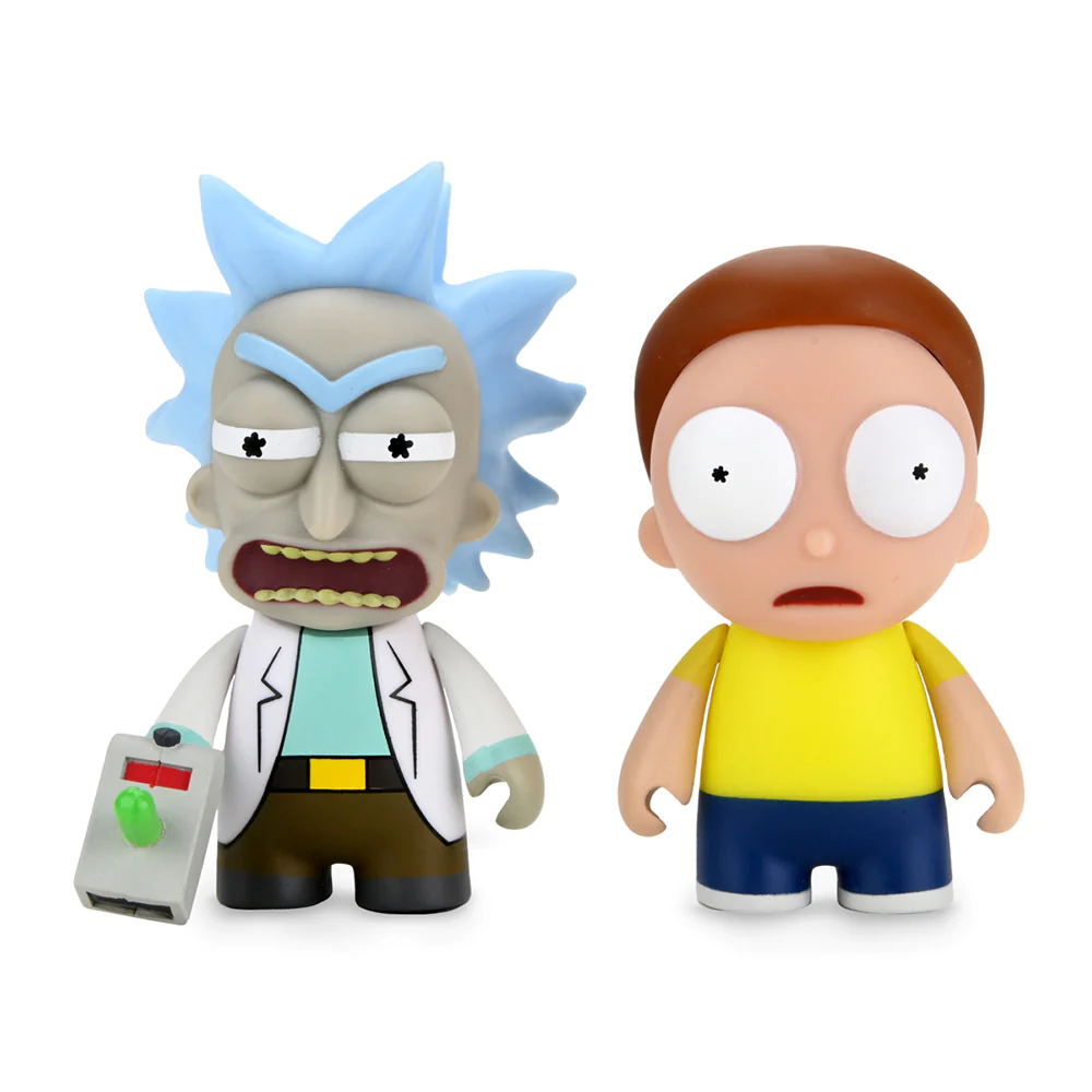 RICK & MORTY - 3" VINYL FIG RICK W/ RAYGUN & MORTY 2 PACK