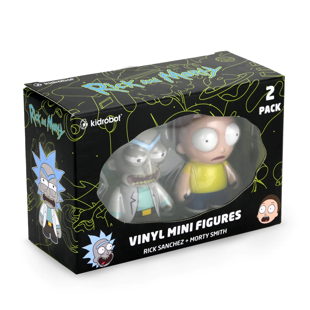 RICK & MORTY - 3" VINYL FIG RICK W/ RAYGUN & MORTY 2 PACK
