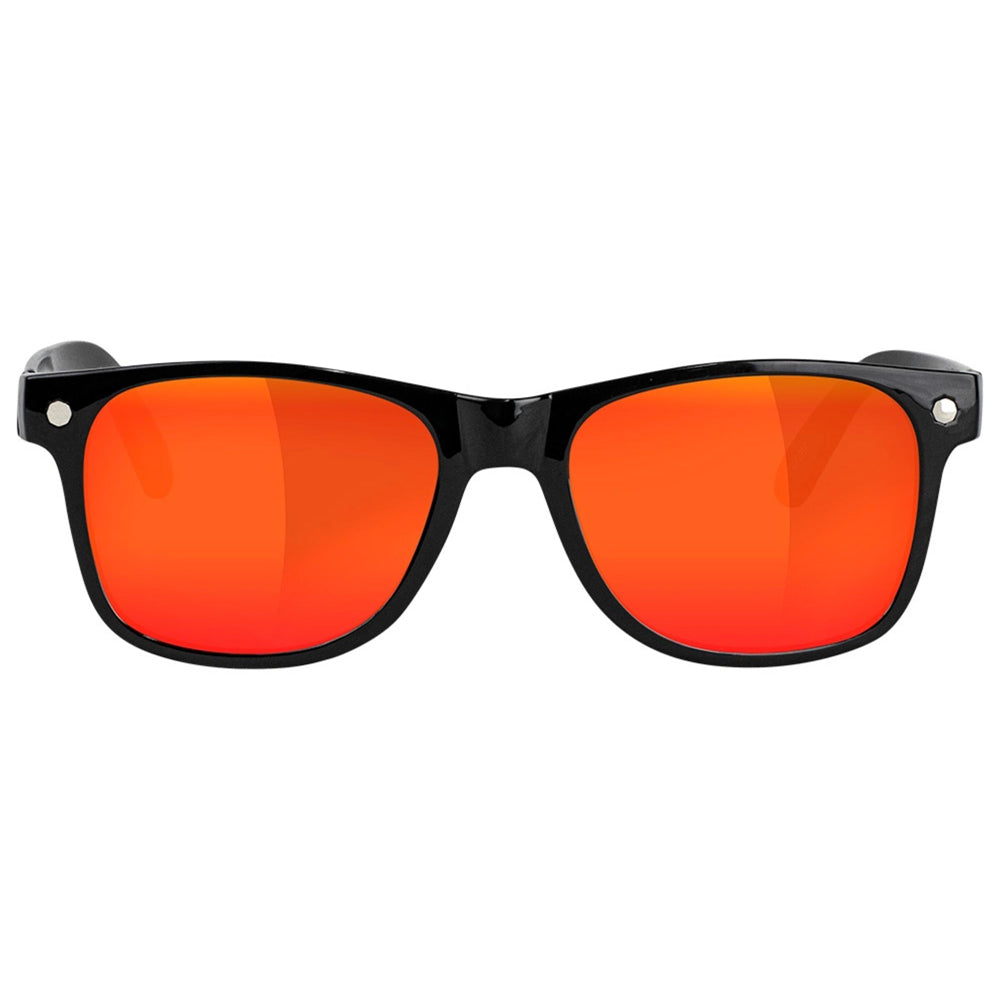 GLASSY LEONARD POLARIZED SUNGLASSES (BLACK/RED MIRROR)