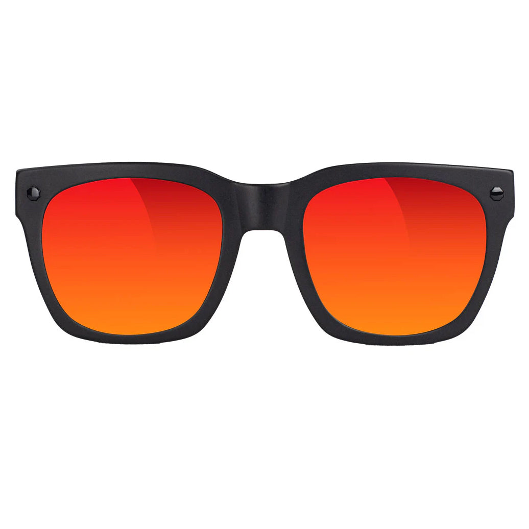 GLASSY WALKER PLUS PREMIUM POLARIZED SUNGLASSES (MATTE BLACKOUT/RED MIRROR)