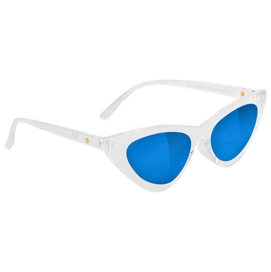 GLASSY BILLIE POLARIZED SUNGLASSES (CLEAR/BLUE LENS)