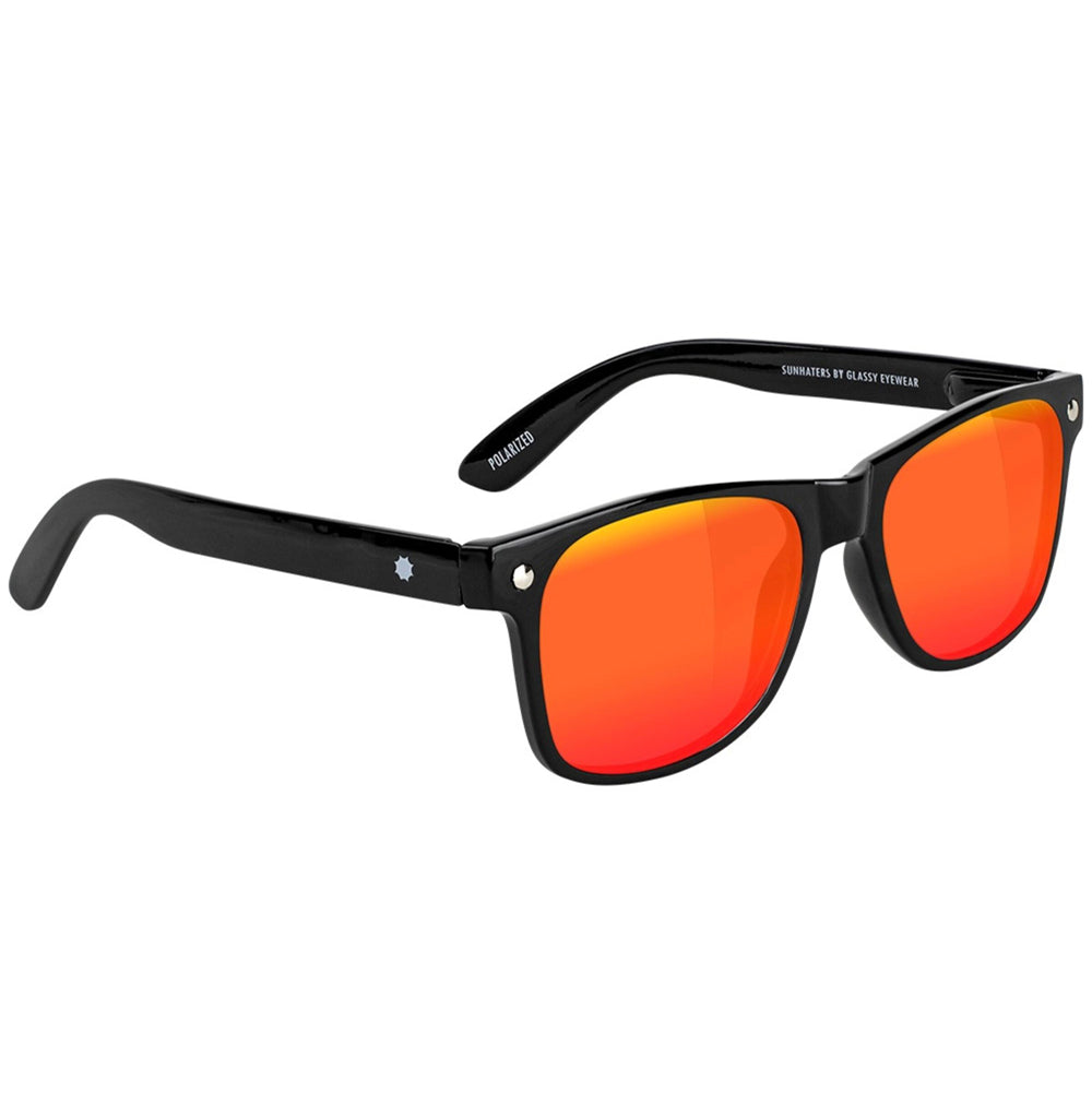 GLASSY LEONARD POLARIZED SUNGLASSES (BLACK/RED MIRROR)