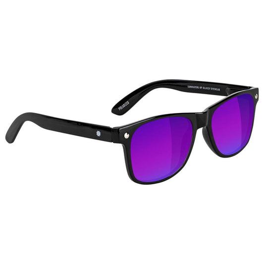 GLASSY LEONARD POLARIZED SUNGLASSES (BLACK/BLUE MIRROR)