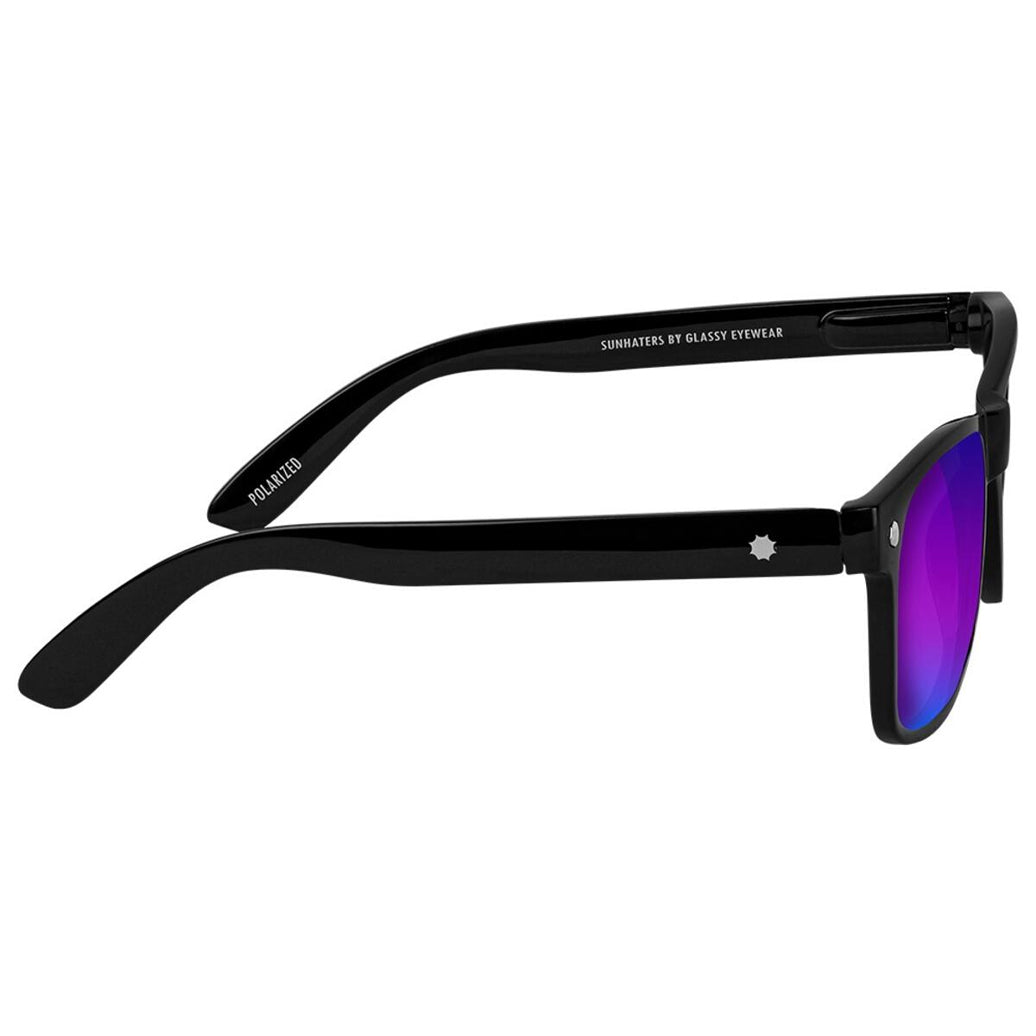 GLASSY LEONARD POLARIZED SUNGLASSES (BLACK/BLUE MIRROR)