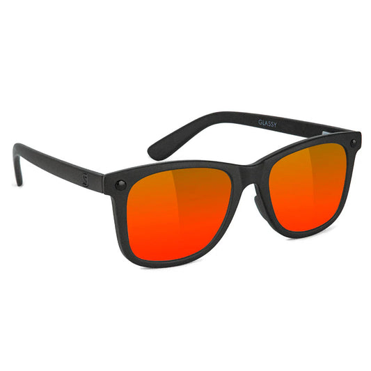 GLASSY MIKEMO PREMIUM POLARIZED SUNGLASSES (MATTE BLACKOUT/RED MIRROR)