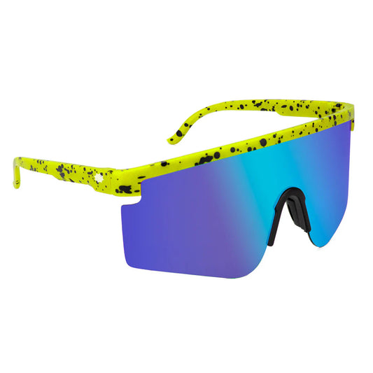 GLASSY MOJAVE POLARIZED SUNGLASSES (LIME/BLUE MIRROR)