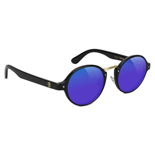 GLASSY PROD PREMIUM POLARIZED SUNGLASSES (BLACK/BLUE MIRROR)