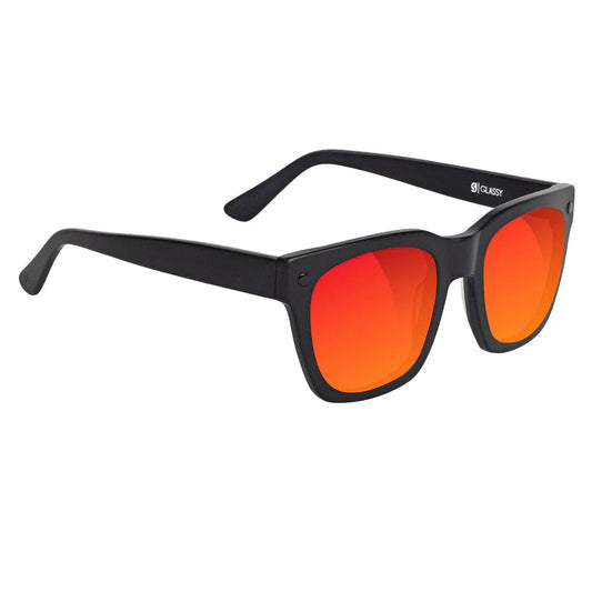 GLASSY WALKER PLUS PREMIUM POLARIZED SUNGLASSES (MATTE BLACKOUT/RED MIRROR)