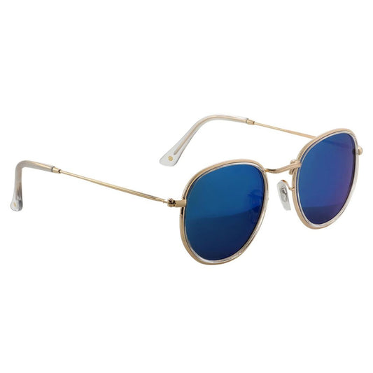 GLASSY KLEIN POLARIZED SUNGLASSES (CLEAR/BLUE MIRROR)