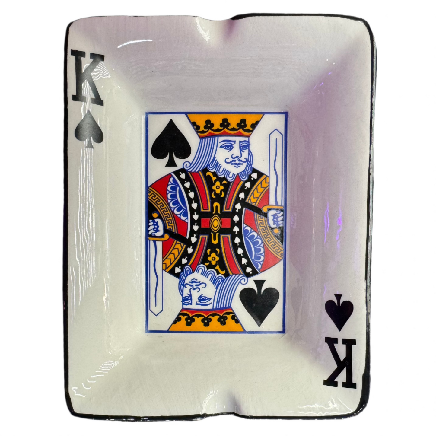 IDGAF KING OF CARDS SPADES CERAMIC ASHTRAY