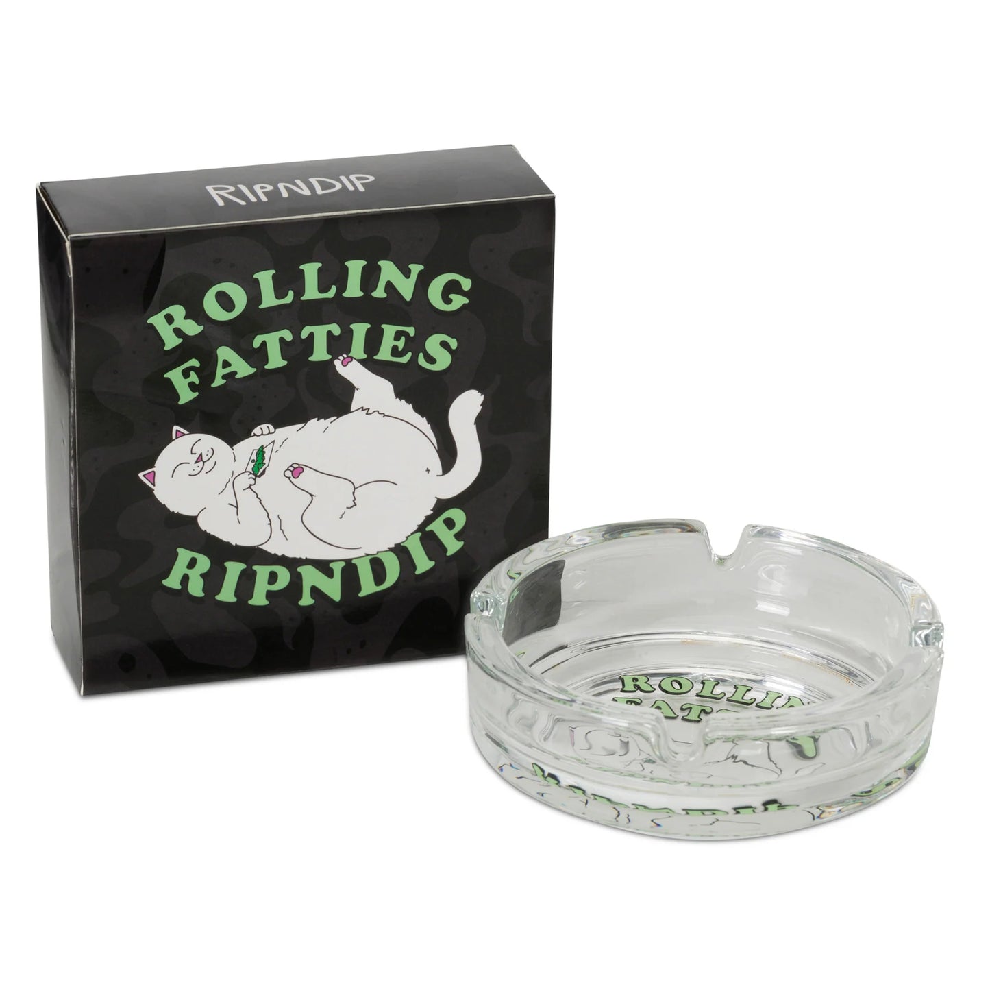 RIPNDIP ROLLING FATTIES ASHTRAY (CLEAR)