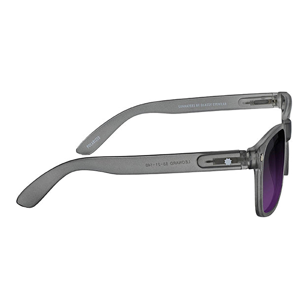 GLASSY LEONARD POLARIZED SUNGLASSES (MATTE DARK GREY/PURPLE MIRROR)