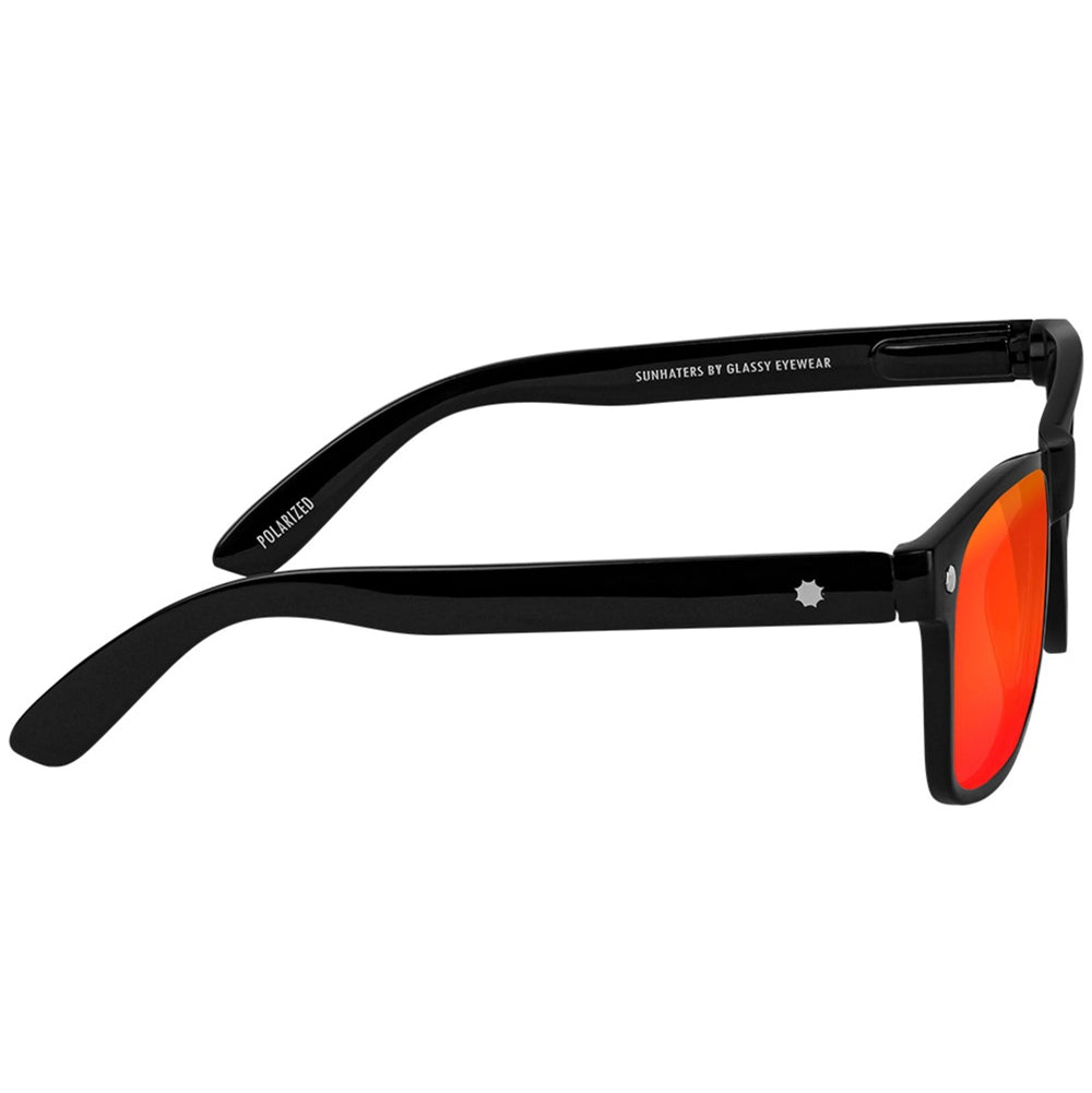 GLASSY LEONARD POLARIZED SUNGLASSES (BLACK/RED MIRROR)