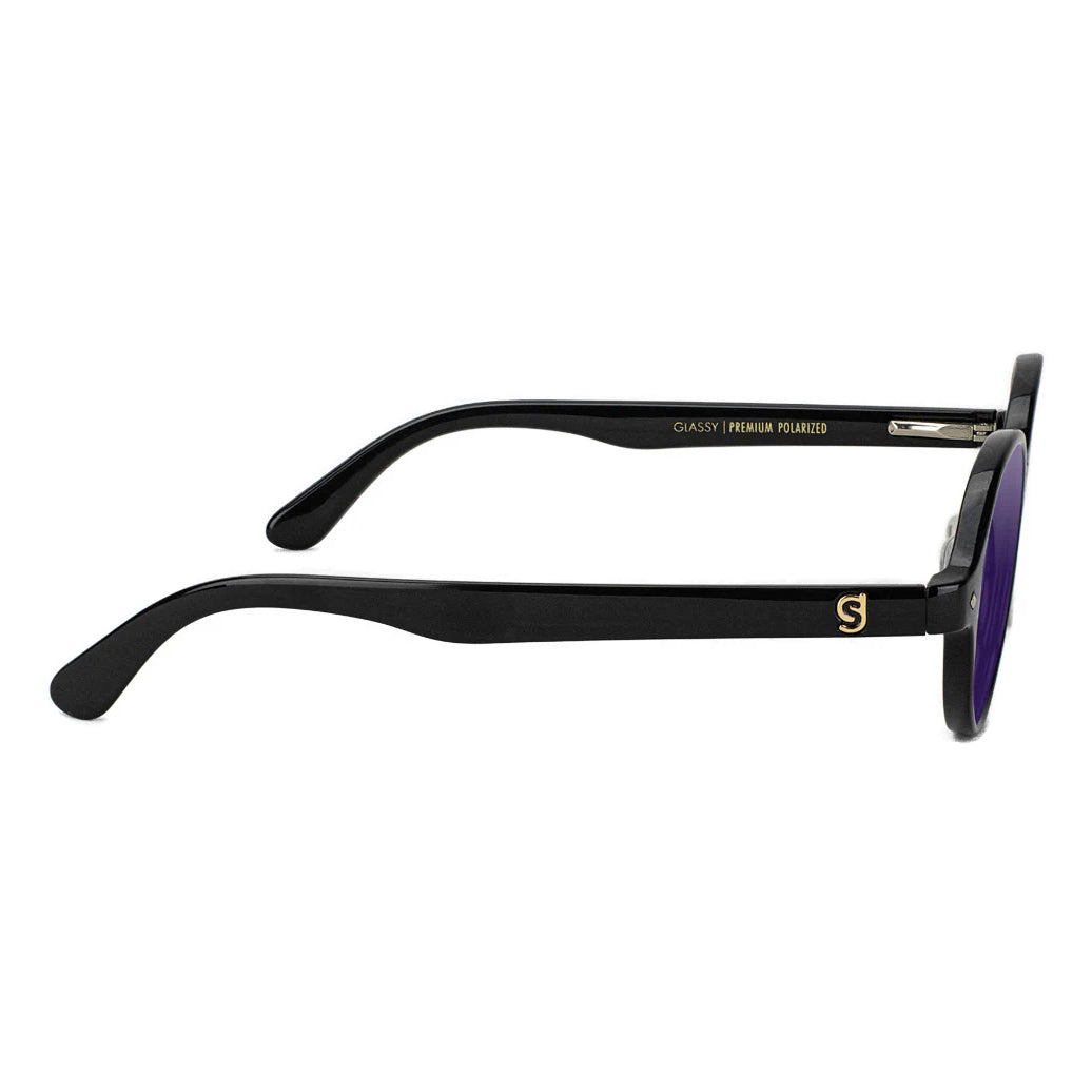 GLASSY PROD PREMIUM POLARIZED SUNGLASSES (BLACK/BLUE MIRROR)