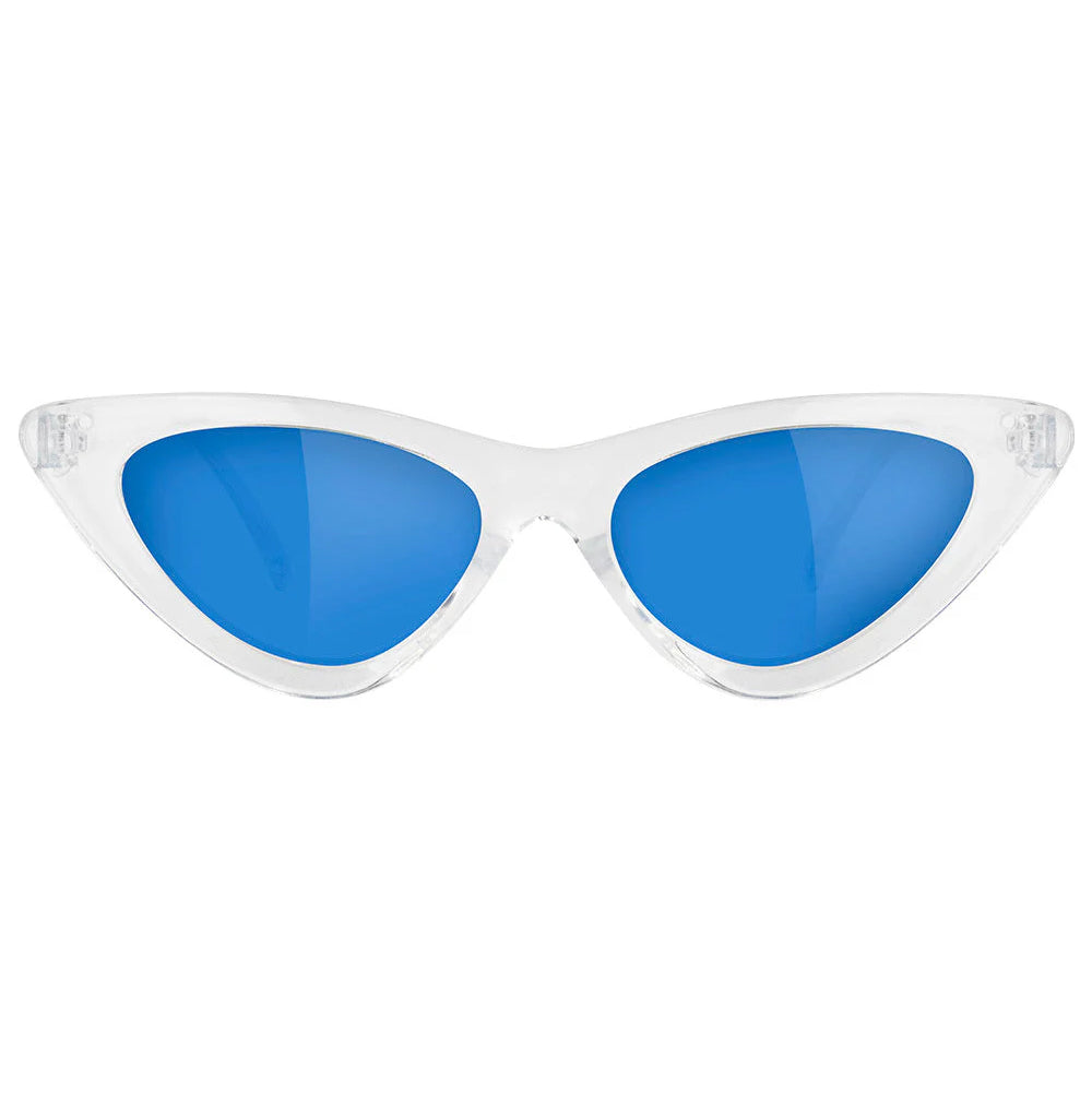 GLASSY BILLIE POLARIZED SUNGLASSES (CLEAR/BLUE LENS)