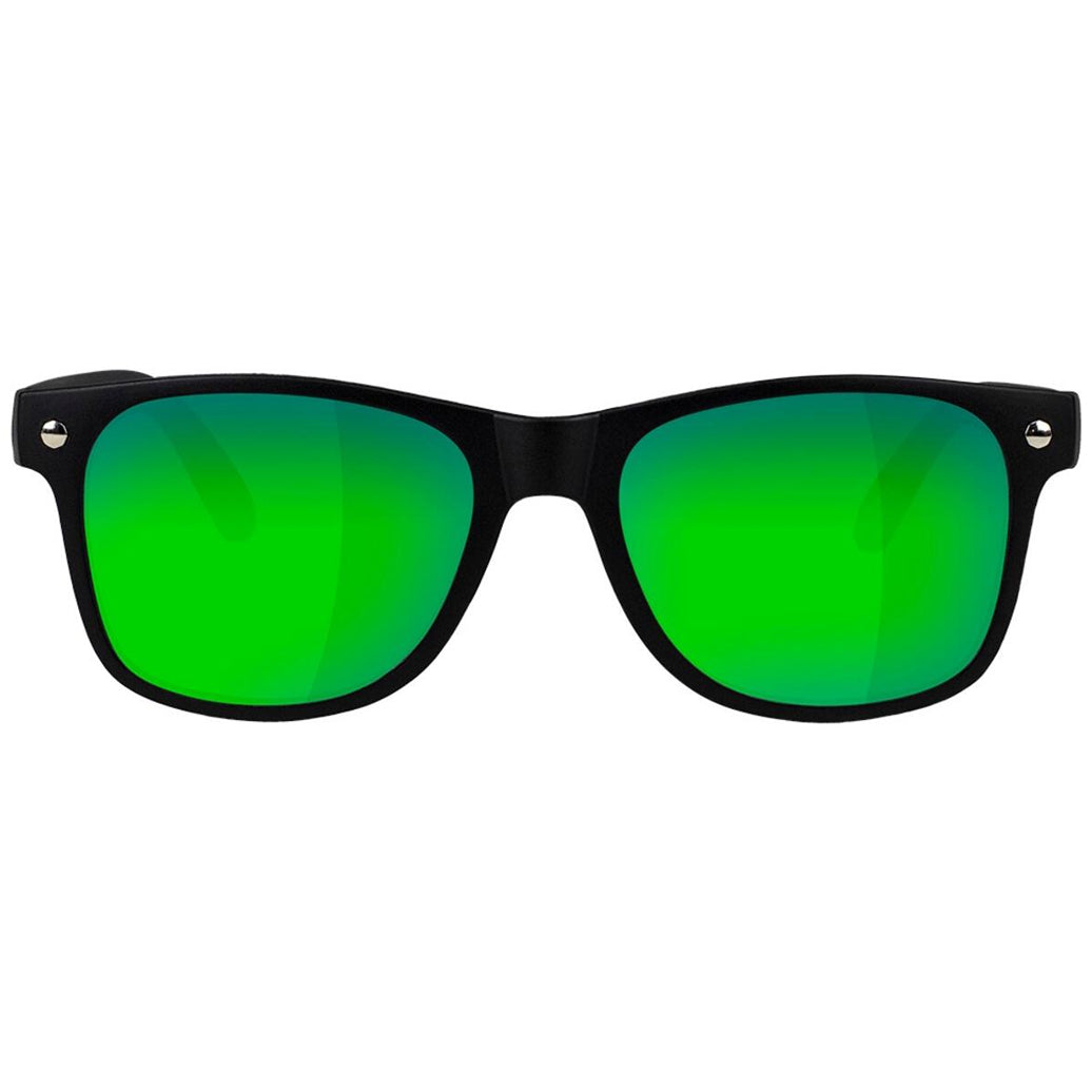 GLASSY LEONARD POLARIZED SUNGLASSES (MATTE BLACK/GREEN MIRROR)