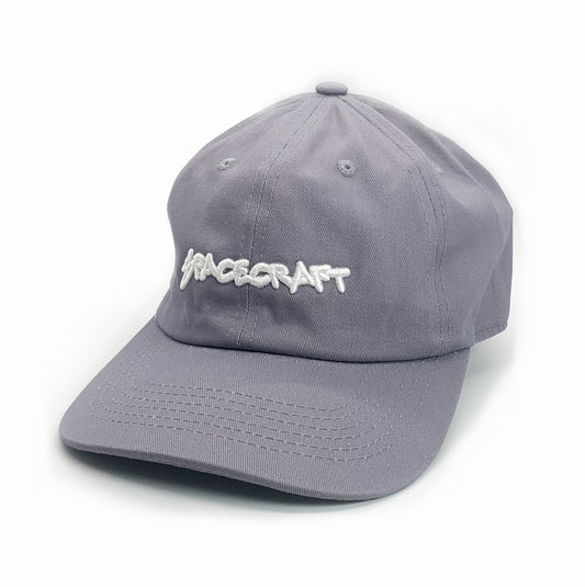 SPACECRAFT SCRIPT LOGO DAD HAT GREY