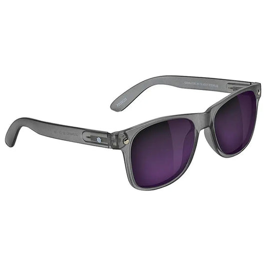 GLASSY LEONARD POLARIZED SUNGLASSES (MATTE DARK GREY/PURPLE MIRROR)