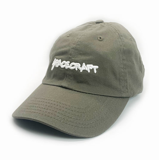 SPACECRAFT SCRIPT LOGO DAD HAT OLIVE