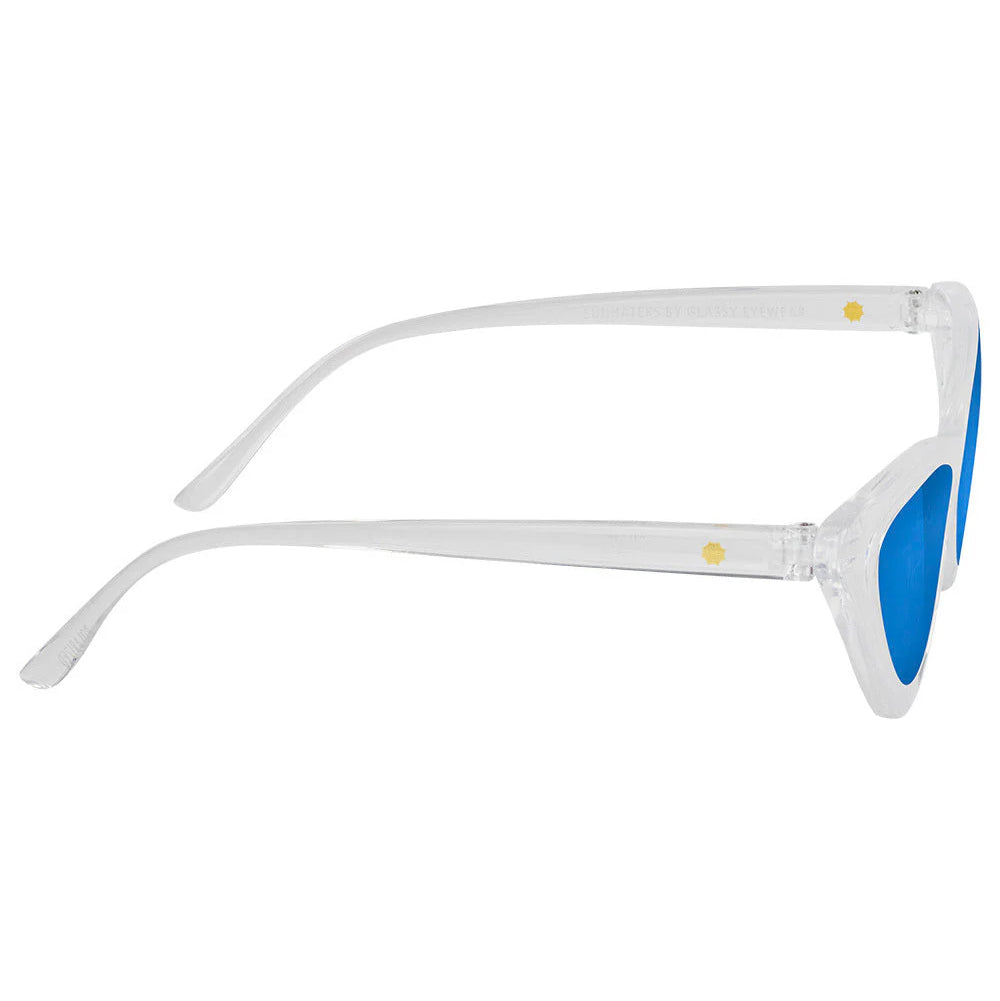 GLASSY BILLIE POLARIZED SUNGLASSES (CLEAR/BLUE LENS)