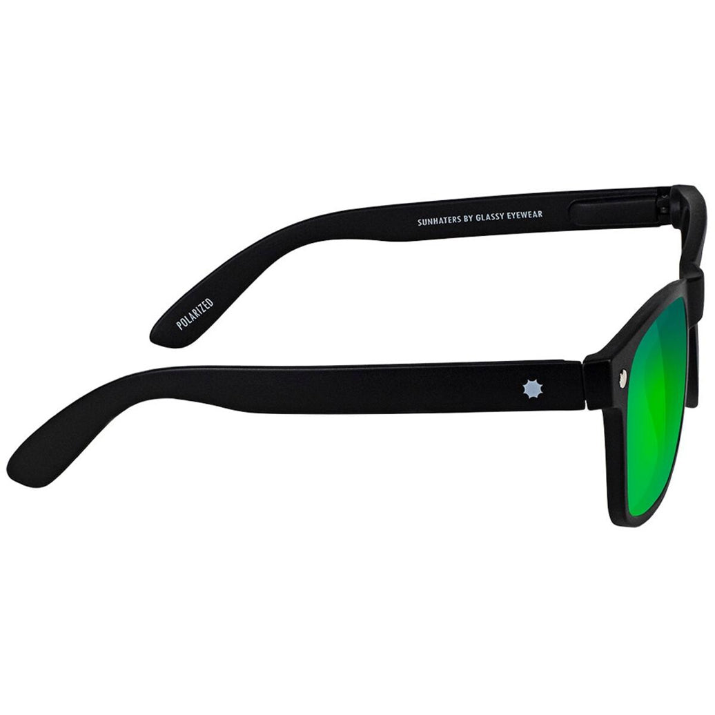 GLASSY LEONARD POLARIZED SUNGLASSES (MATTE BLACK/GREEN MIRROR)